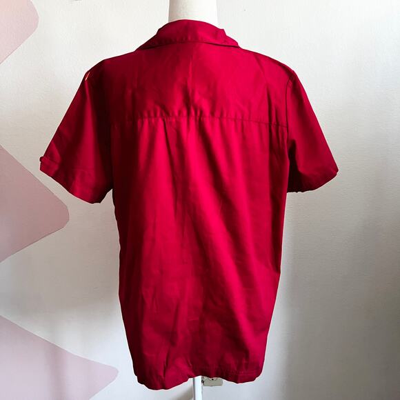 Bobbie Brooks Red Teacher‎ Embroidered Shirt, Whimsical Retro Vintage 14W/18W - Picture 3 of 5
